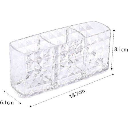 Makeup Pensel Opbevaring Klar Akryl 3 Slots Pensel Organizer Pensel Opbevaringsboks