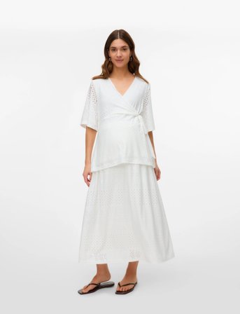 Mamalicious Mlangia Jrs Midi Skirt Hw - White - XL