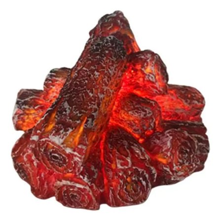 Återanvändbar LED-lampa med simulerat kol för öppen spis