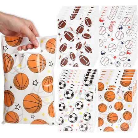 100 st Sport Kalaspåsar 25 x 18 cm Fotbolls Godispåsar Plast Sport (FMY)