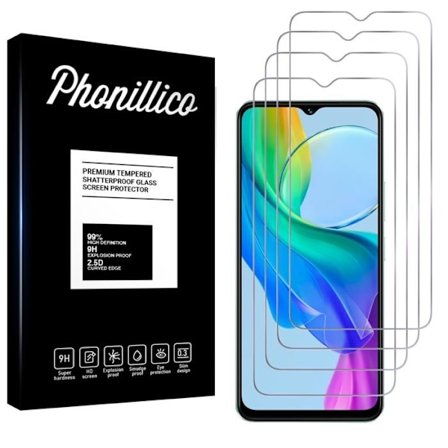 Filmglas - Phonillico - Vivo Y03 - Pack med 4 - Repellent mot repor - Transparent