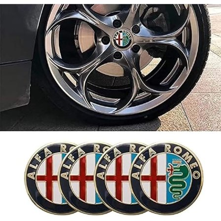 4 st för Alfa Romeo 60MM Navkapslar ABS Navkapsel Navkapsel Fälgkapslar Auto Kolfiber Tillbehör
