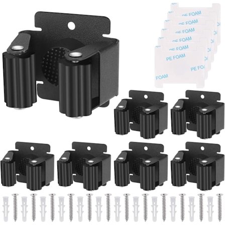 6-pack Verktygshållare, Kvast Hållare Vägg, Kvast Hållare, Vägg, Trädgårdsredskapshållare, Väggfäste för Mopp, Kvast, Skyffel, Verktyg