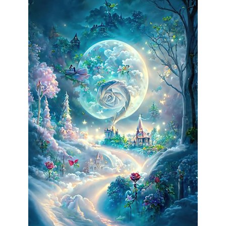 30x40cm 5D DIY Diamantmaleri Fuld, Maison de Rêve#O, DIY Diamant