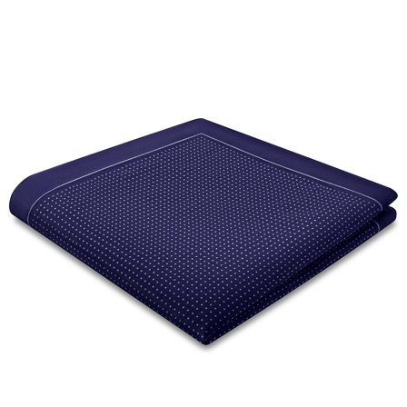 Elegio | Dwustronna poszetka jedwabna czarno-niebieska w kropki dla mężczyzn - Wzorzyste poszetki