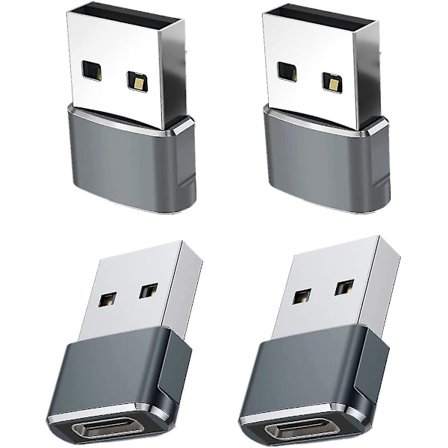 4-pakks USB-C Hunn til USB Hann Adapter, type C Laderkabel Strømkonverter for 12 13 Pro Max For