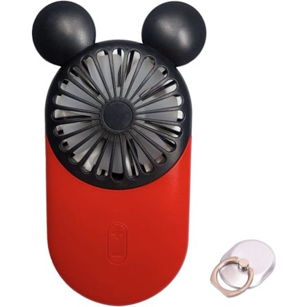 Söt Personlig Mini Fläkt, Handhållen & Portabel USB Uppladdningsbar Fläkt med Vackert LED-Ljus, 3 Justerbara Hastigheter, Portabel Hållare, Per