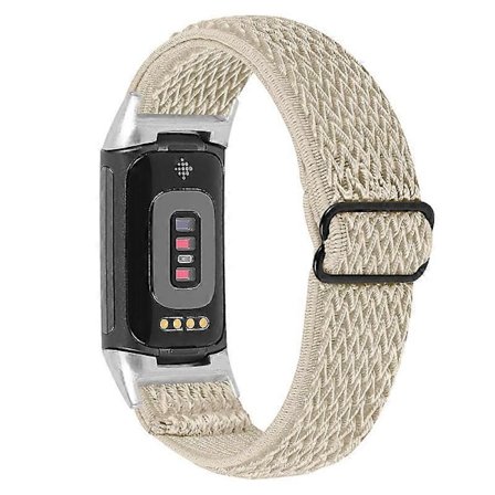 Stretchiga Nylon Solo Loop-band Justerbara Flätade Sport Elastiska Armband för Fitbit Charge 6 5 [DB]