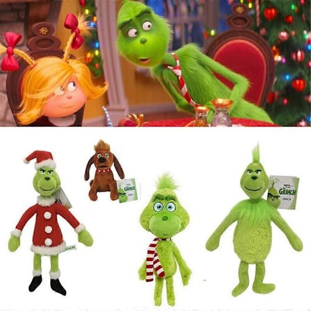 How The Grinch Stole Christmas Grinchen/Hund Plysjdukke Julefylt Leketøy Barnegave