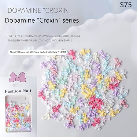 100 kpl/pussi sekoitettu värikäs Cross Nail Art Decorations Resin Mani