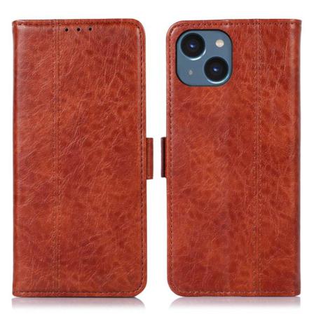 Iphone 14 Pu Leather Inner Tpu Protection Fodral - Brun Brown