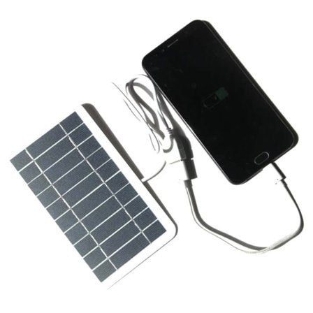 IC Solpanel Solcellesystem til mobiltelefonoplader Sort