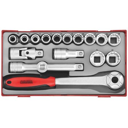 Teng Tools TT1218 Pipenøkkelsett 18 deler, Håndverktøy