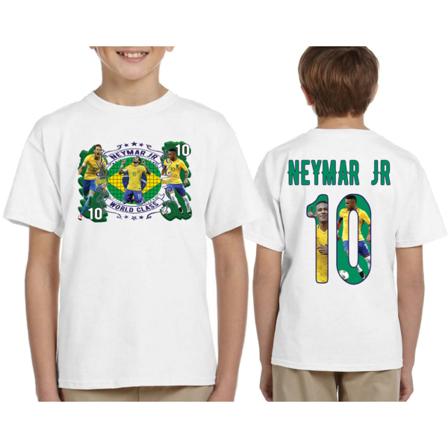 Neymar Jr Brasil T-shirt Med Tryck Fram & Bak 7-8 ?r 128cl