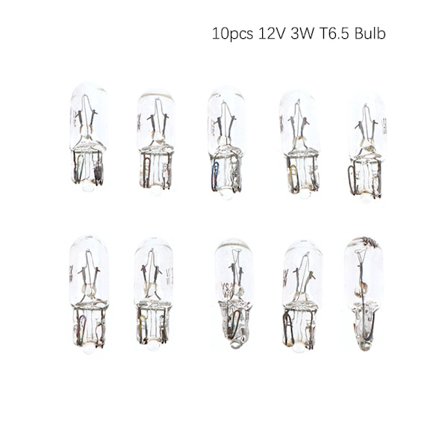 10 stk pære 12V 3W T6.5 bil instrumentbræt lys indikatorlys