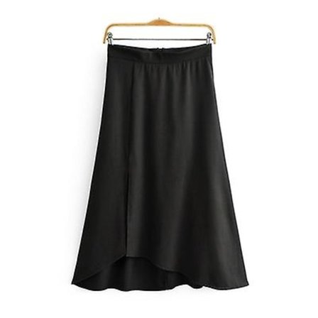 Enkel Hög Midja Slits Oregelbunden Kjol Lång Kjol