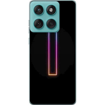 Kompatibel Mobilcover til Motorola Motorola Edge 60 Fusion Minimalistisk neonbogstav I i regnbuefarver mod mørk baggrund
