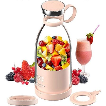 Personlig Blender, Bærbar Blender, Batteridrevet USB Blender (Pink) (FMY)