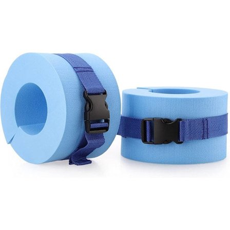 1 par skum simning vatten armband fitness, simning ankelband, vatten aerobic flytring, vattensport fotbindning blå