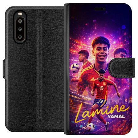 Yhteensopiva Lompakkokotelo Sony Sony Xperia 10 II Lamine Yamal jalkapallo juliste Espanjan maajoukkueen pelipaidassa dynaamisella liikkeellä, värik