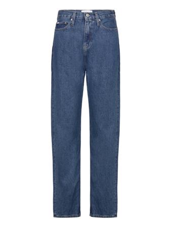 High Rise Straight Rette Jeans Blå Calvin Klein Jeans*Betinget Tilbud