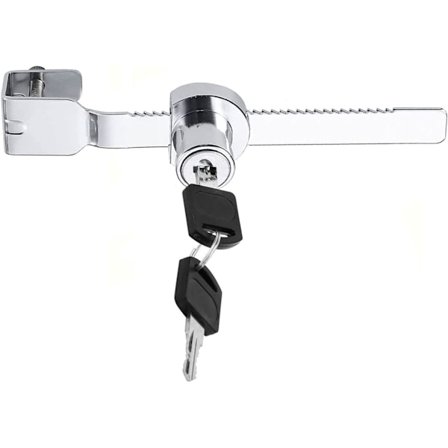 Liukuva sahalukko, jossa on erilaiset avainlukot, lasivitriini, Vivarium Ter