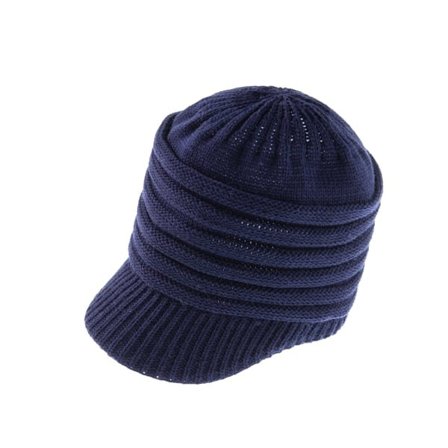 Strikket lue med flat skygge, ensfarget, baby gutt