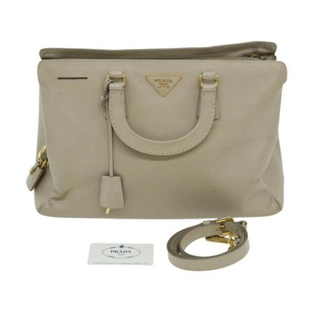 Prada Vintage, Pre-owned Handbag Grijs, Dames, Maat:ONE Size,leer