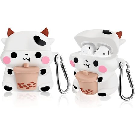 1 st Airpods 1&2 fodral, mjukt silikon 3D sött roligt cool kul kul