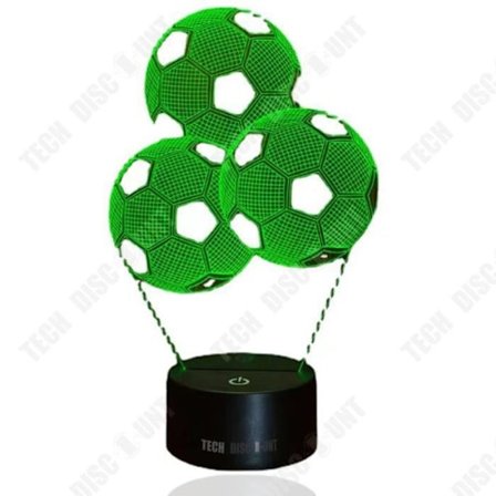 3D-Lampa - TECH DISCOUNT - Fotboll Modell - 7 Färger - Taktile - USB Uppladdningsbar