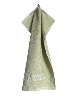 Gästhandduk med brodyr Grön - Classic Textiles