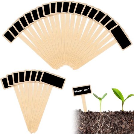 40 stk. træplantetags T-formede tavleplantelabels til potte