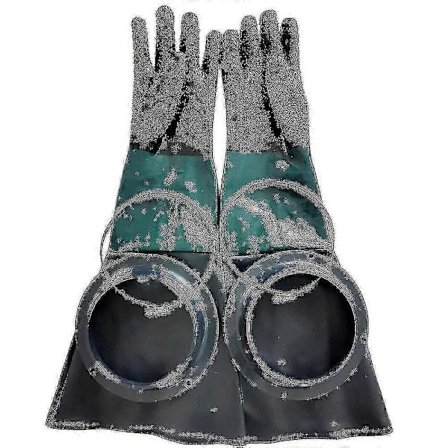 Sandblæsningshandsker Sandblæserdele 60 cm med O-ringe til sandblæsekabine