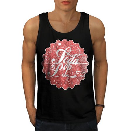 Soda Pop Drink Vintage Men Blacktank Top