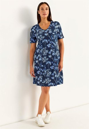 Cellbes of Sweden - Mønstret Jersey-kjole med lommer i blå / mønstret for damer i størrelse 46/48