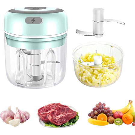 Pieni Ladattava Sipulisilppuri Sähköinen Vihannesleikkuri Ruostumattomasta Teräksestä Valmistetulla Terällä Lihan Leikkaamiseen