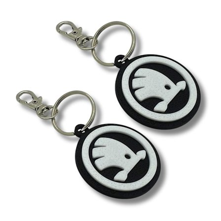 2x Nyckelring Clip On & Go karbinnyckelring för Skoda