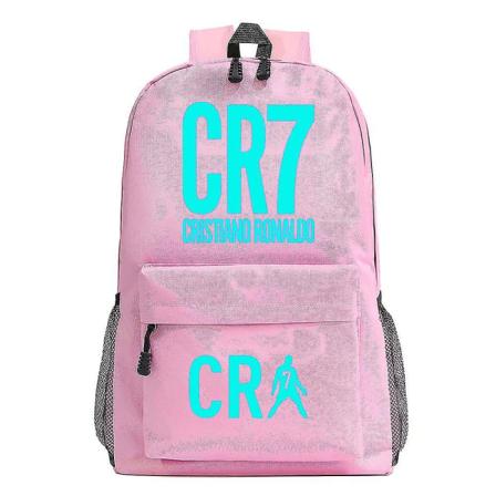 Blue Luminous Surrounding Football Ronaldo Tenårings skolesekk - Unisex Casual ryggsekk for menn og kvinner 8
