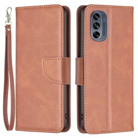 SKALO Motorola Moto G62 5G Lompakkokotelo PU-nahkaa - Ruskea Brown
