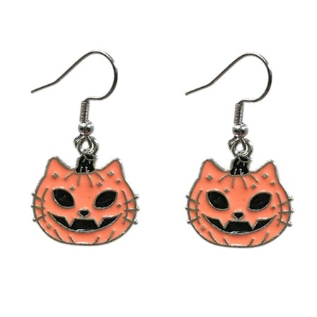 Earrings - Cat - Pumpkin