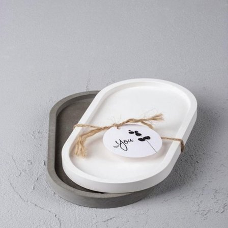 Silikonform - RAYHER - Underlägg, Oval - Vit - 19 cm x 10,5 cm - H1,8 cm