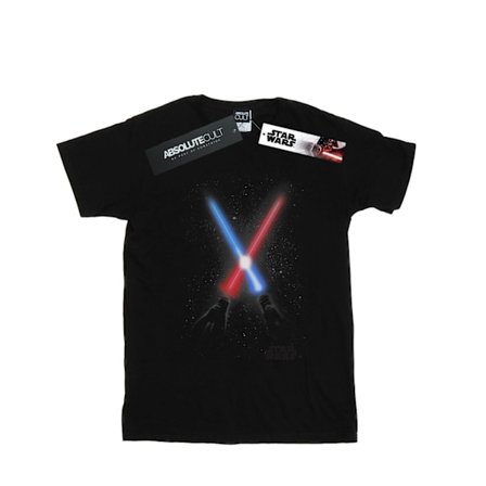 Star Wars Boys Crossed Lightsabres T-Shirt 7-8 år Svart