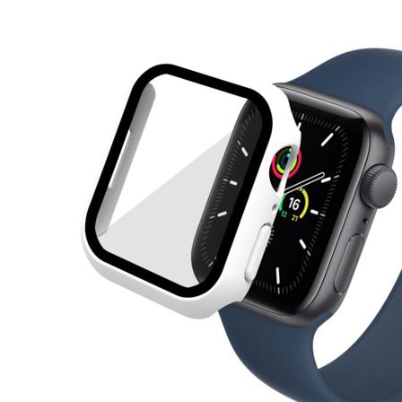 Skal + Skärmskydd 2-i-1 För Apple Watch 8 & 7 45mm - Vit Vit