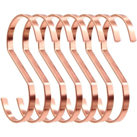 10 stk. 4 tommer rosaguld flade S-kroge, kraftig rustfrit stål
