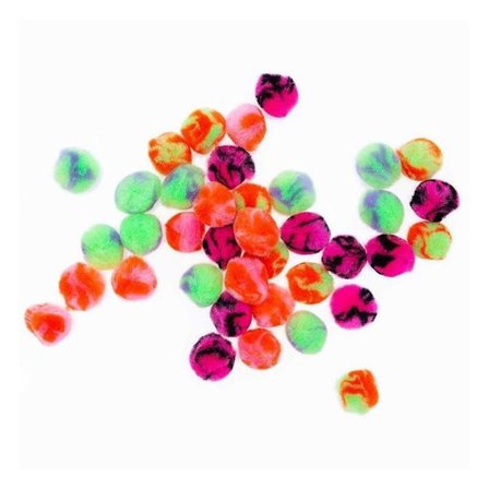 40 pom poms i akryl - Acid Leo neon pastell