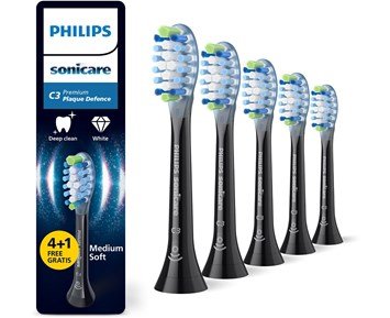 Philips-Sonicare Brushhead C3, 4+1 pack, Black-Sonicare børstehoder for dyprengjøring, 5-pakning-Oral care-Tannbørstehoder