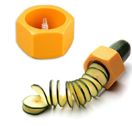 Spiralskivare, gurkskivare dekorera mat köket skivare, gul