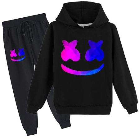 Marshmello Cotton Candy Dj Middle School hættetrøje+ sæt til drenge og piger black 120cm