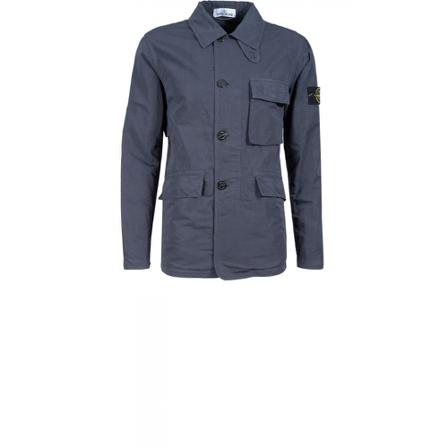Stone Island, Jacket A0306 from Heavy Cotton Jersey Blauw, Heren, Maat:S