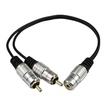 3,5 mm kamera videokabel til RCA AV-kabel, 3,5 mm hann til 3RCA hann plugg for AUX stereolydkabel (2RCA 0,25 m)